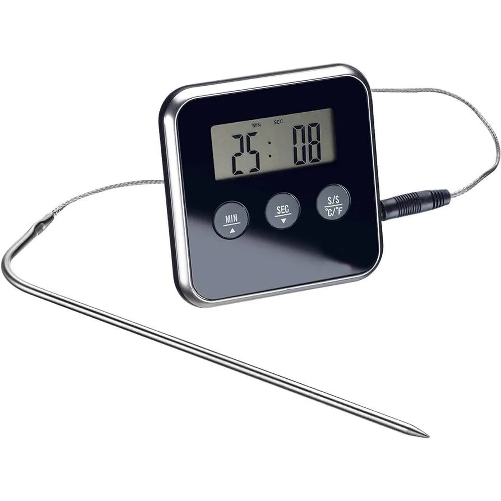 Digital kökstermometer med stekprobe, timer och larm - bild 2