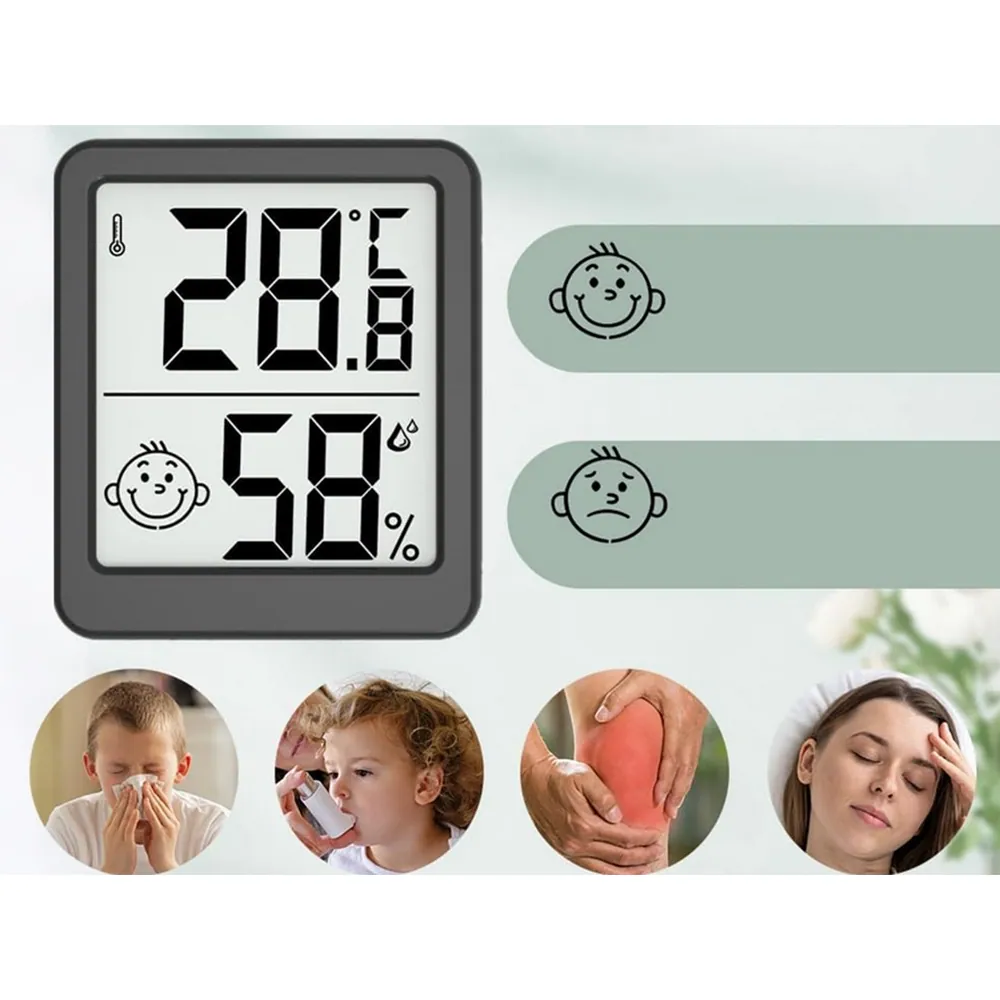 Digital termometer hygrometer mini väderstation svart - bild 6
