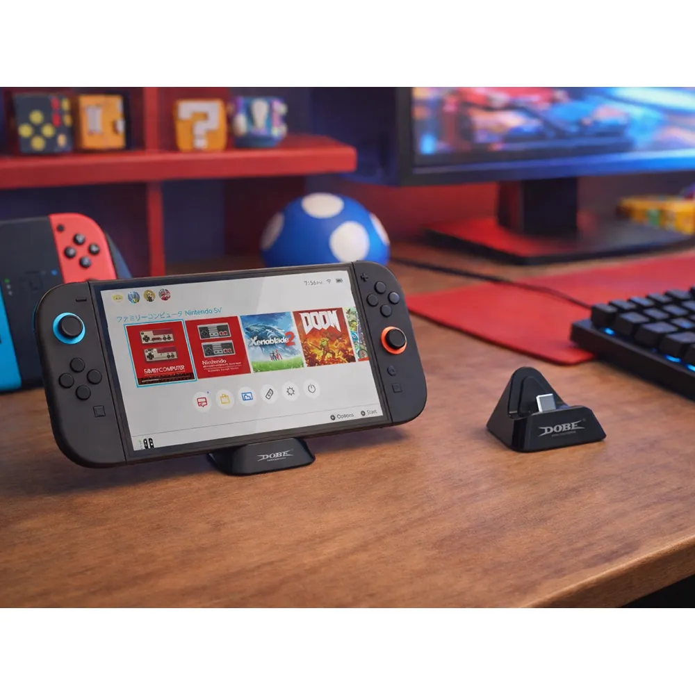 Dockningsstation med usb-c laddning för switch och switch 2 – svart - bild 2