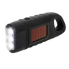 Dynamo ficklampa med solpanel – 3 led handvev laddning – svart