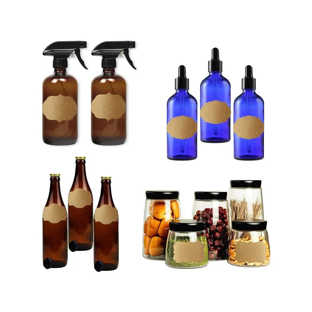 Etiketter 250-pack – självhäftande labels för kryddburkar, glas & presenter - bild 3