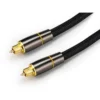Flätad optisk toslink-kabel guldpläterad 3m