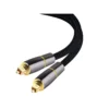 Flätad optisk toslink-kabel guldpläterad 3m