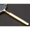 Förstoringsglas 6x – stort läsglas med metallram (guld)