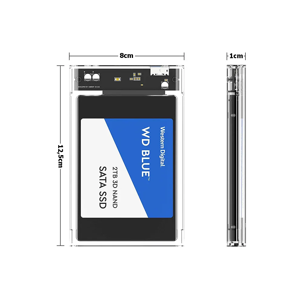 Hårddiskkabinett 2,5 tum usb 3. 0 för sata ssd och hdd - bild 2