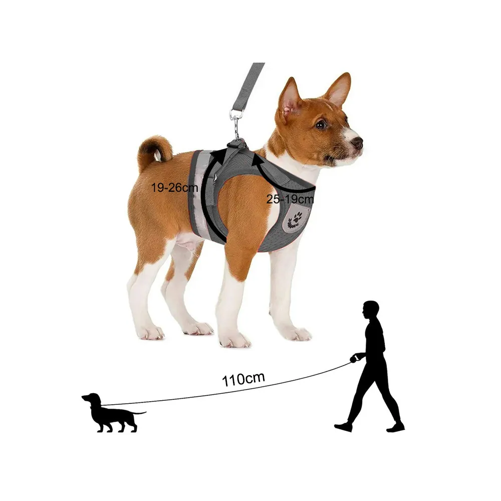 Hundsele mjuk tryckfri med reflex xs grå - bild 6