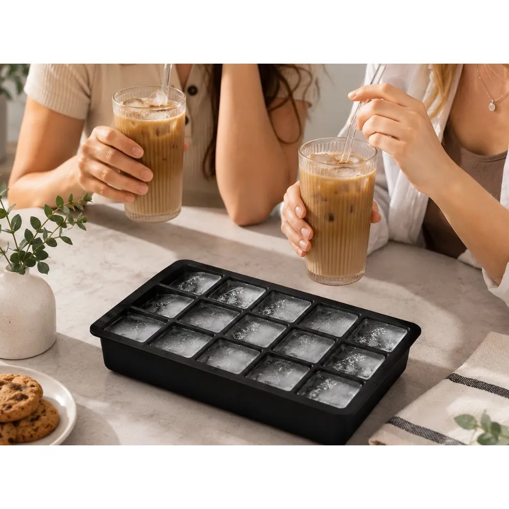 Isform i silikon med lock – 15 stora iskuber för drinkar & whisky - bild 7