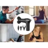 Kraftfull dubbel massagepistol för rygg och ben med 4 massagehuvuden