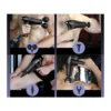 Kraftfull dubbel massagepistol för rygg och ben med 4 massagehuvuden