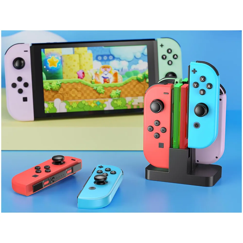 Laddstation för nintendo switch joy-con – ladda 4 kontroller samtidigt med led indikator - bild 5