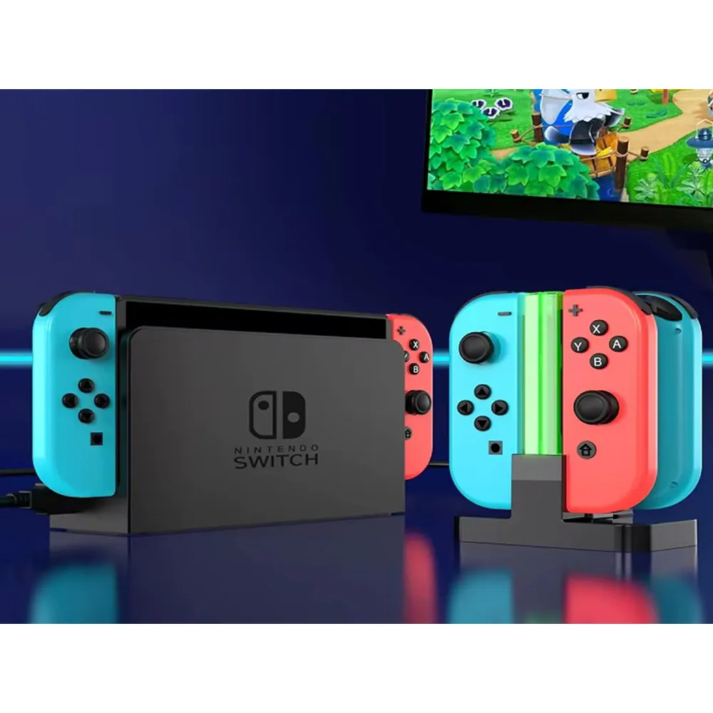 Laddstation för nintendo switch joy-con – ladda 4 kontroller samtidigt med led indikator - bild 6