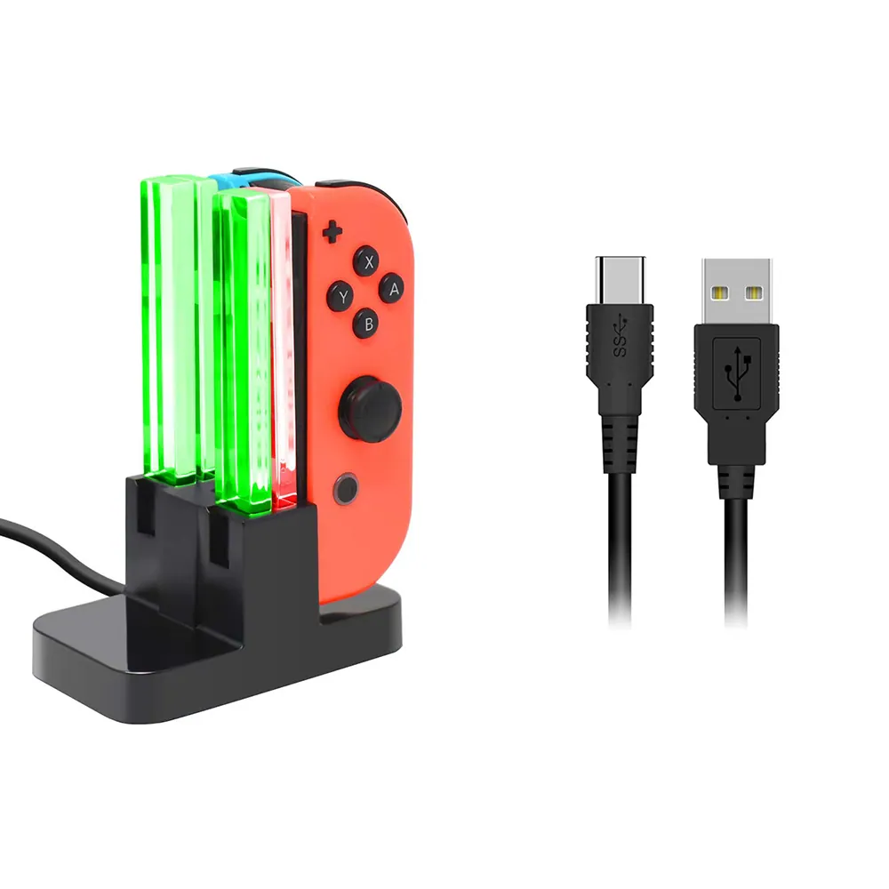 Laddstation för nintendo switch joy-con – ladda 4 kontroller samtidigt med led indikator - bild 7