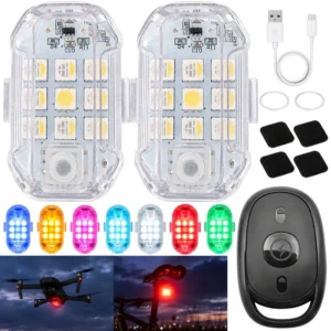 LED-blixtljus 7 Färger med Fjärrkontroll 2-pack