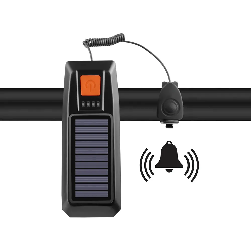 Led cykellampa fram solcellsdriven med signalhorn och usb - bild 2