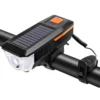Led cykellampa fram solcellsdriven med signalhorn och usb