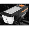 Led cykellampa fram solcellsdriven med signalhorn och usb