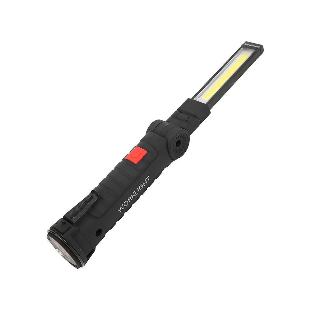 Magnetisk verkstads- och arbetslampa 5-i-1 – laddningsbar led-lampa med usb, stark magnet och vikbar krok - bild 2