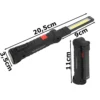 Magnetisk verkstads- och arbetslampa 5-i-1 – laddningsbar led-lampa med usb, stark magnet och vikbar krok