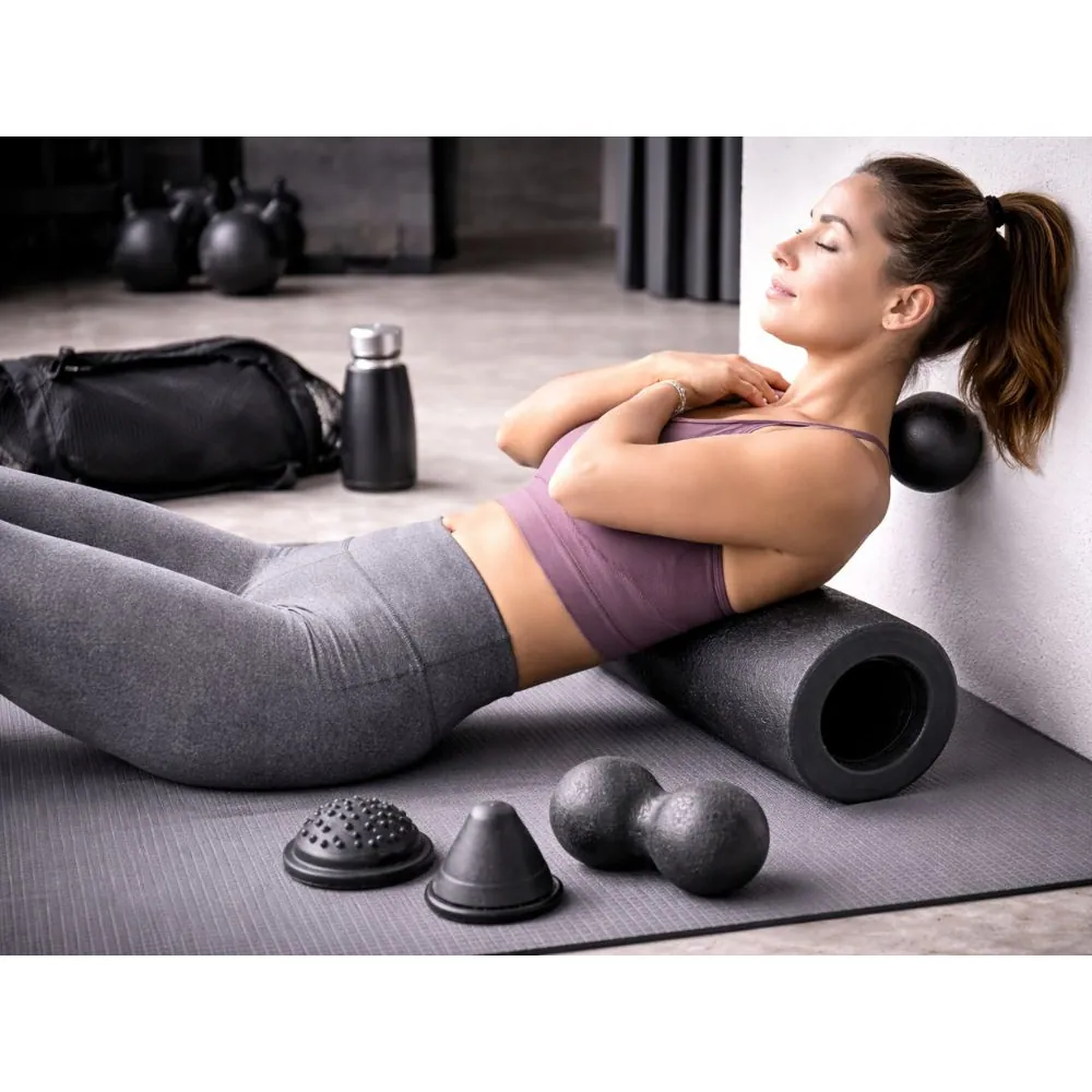 Massage roller set 5-i-1 – foam roller, massageboll & duoboll för muskelåterhämtning - bild 2