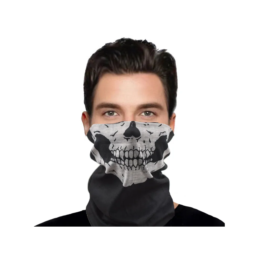 Multifunktionell balaclava & ansiktsscarf med dödskalle-motiv - bild 3