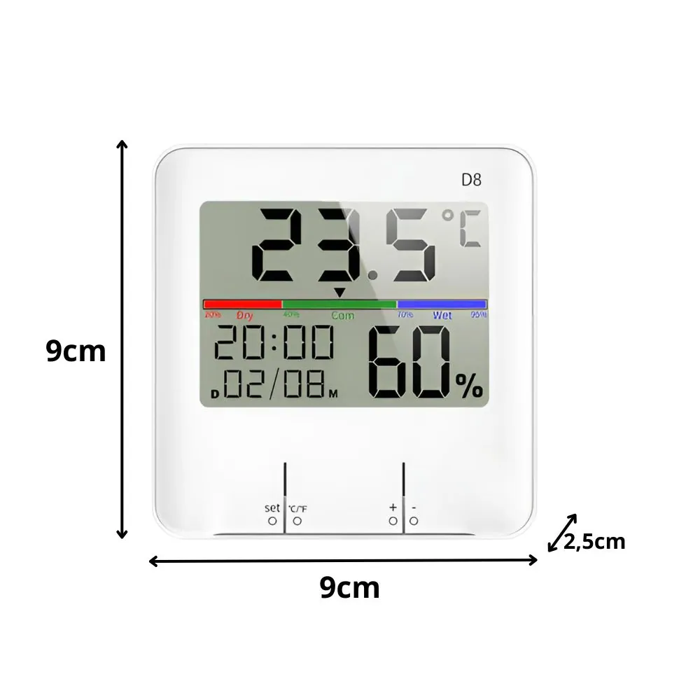 Multifunktionell väderstation med termometer, hygrometer och klocka - bild 2