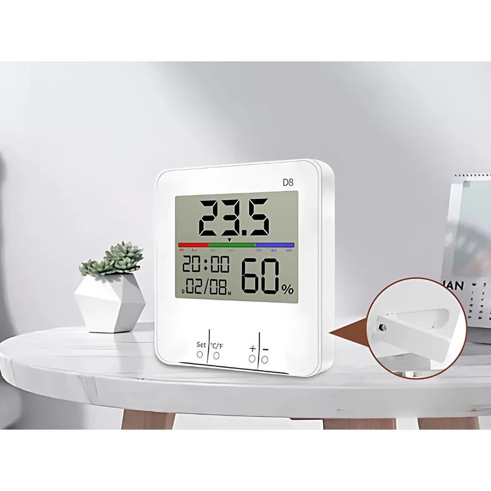 Multifunktionell väderstation med termometer, hygrometer och klocka - bild 5