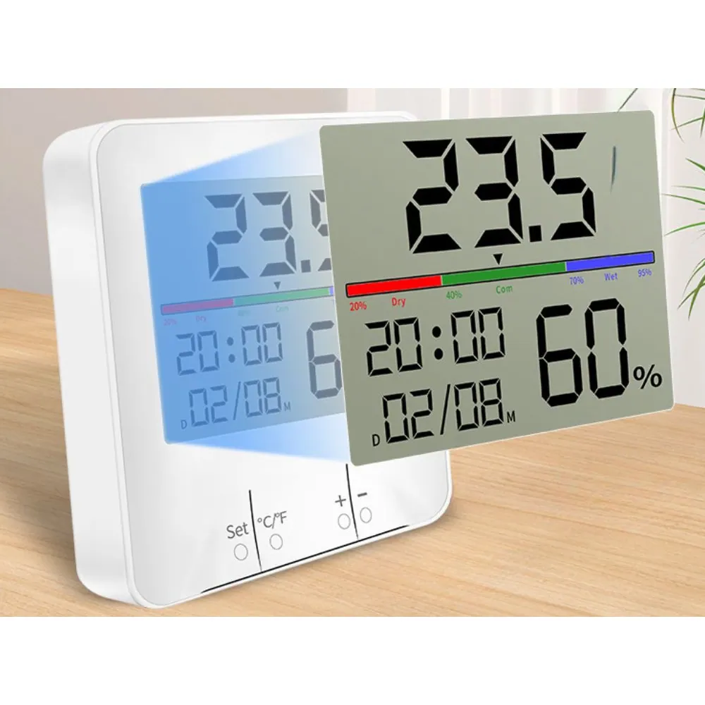 Multifunktionell väderstation med termometer, hygrometer och klocka - bild 8