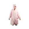 Oversize alien snuggie med luva | mysig filt med ärmar rosa