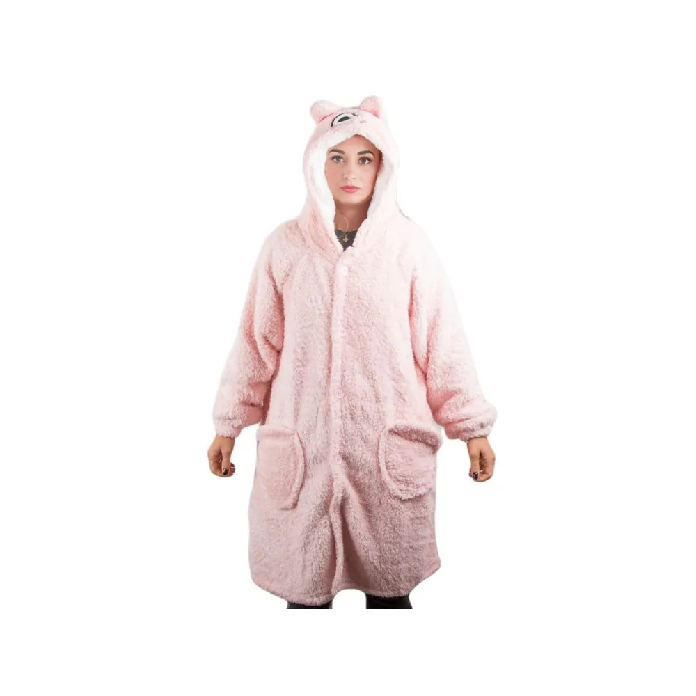Oversize alien snuggie med luva | mysig filt med ärmar rosa - bild 5