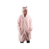 Oversize alien snuggie med luva | mysig filt med ärmar rosa