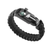 Paracord armband 5-i-1 svart – kompass, tändstål, visselpipa för överlevnad