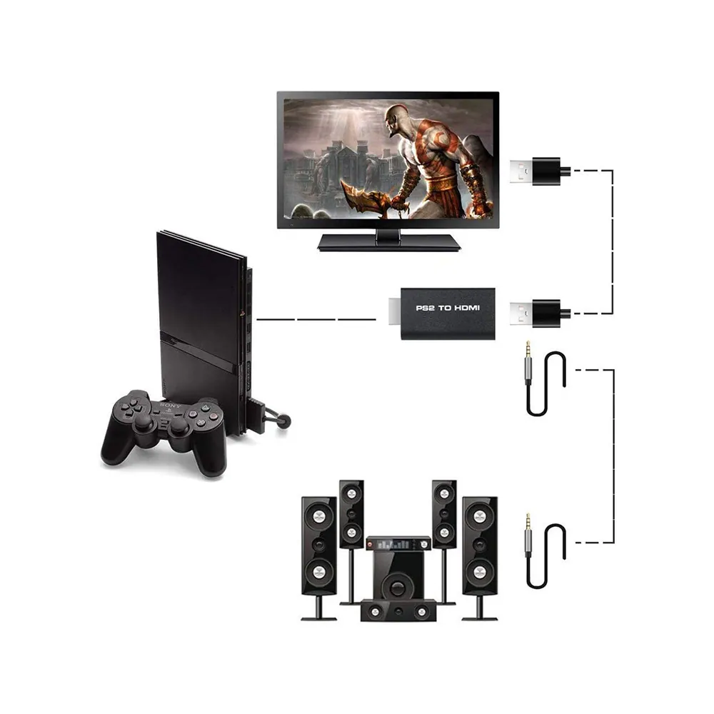 Ps2 till hdmi adapter – audio & video converter för playstation 2 - bild 2