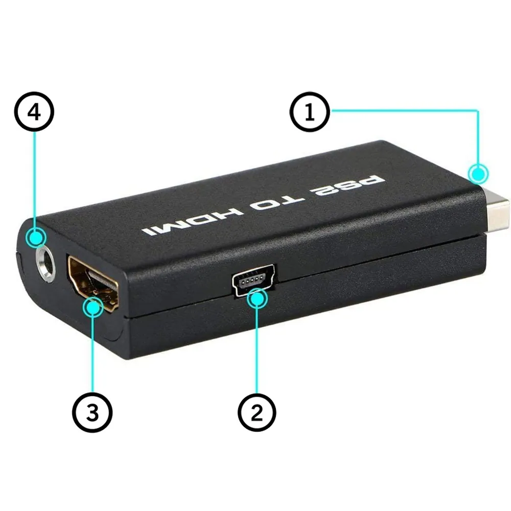 Ps2 till hdmi adapter – audio & video converter för playstation 2 - bild 3