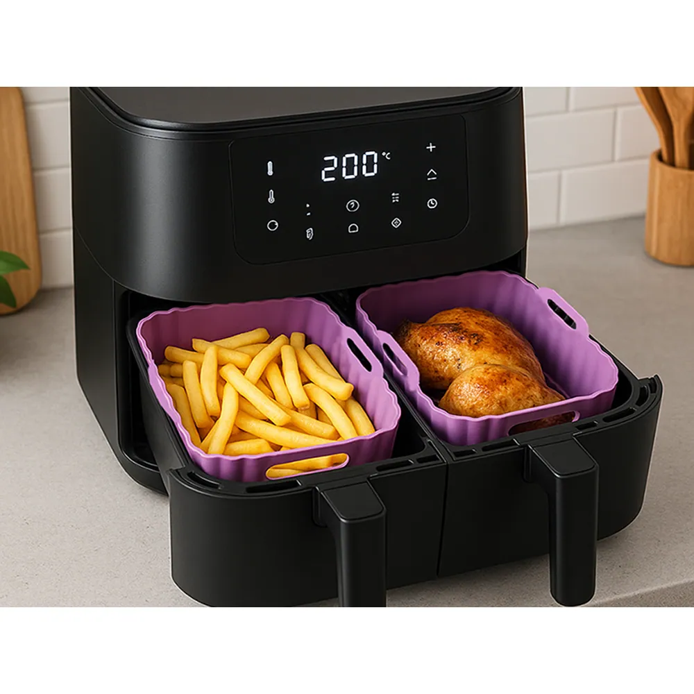 Rektangulär silikoninsats till air fryer 20x14cm, non-stick - bild 2