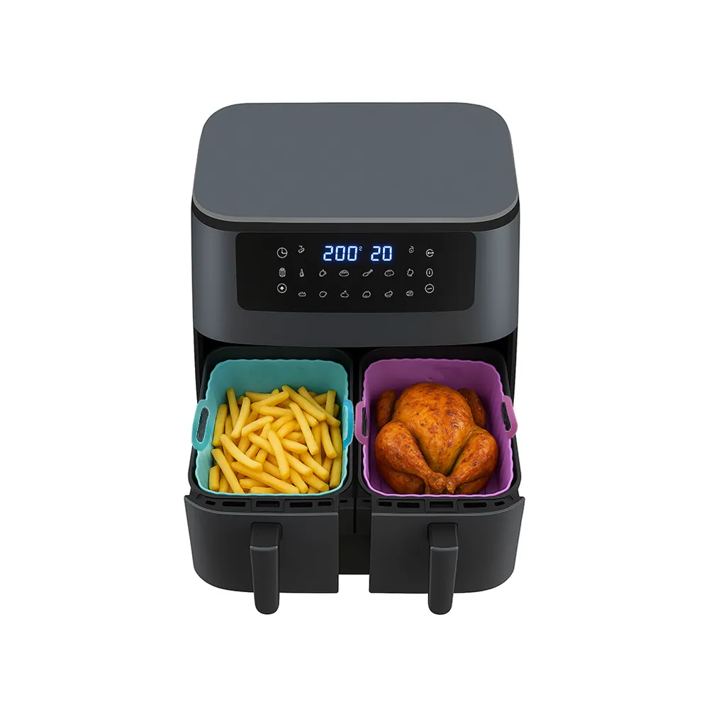 Rektangulär silikoninsats till air fryer 20x14cm, non-stick - bild 4