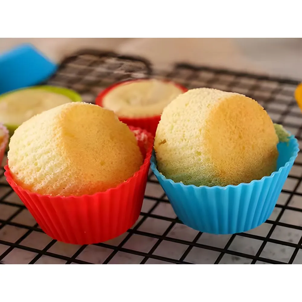 Silikonformar för muffins & cupcakes – 12-pack återanvändbara bakformar