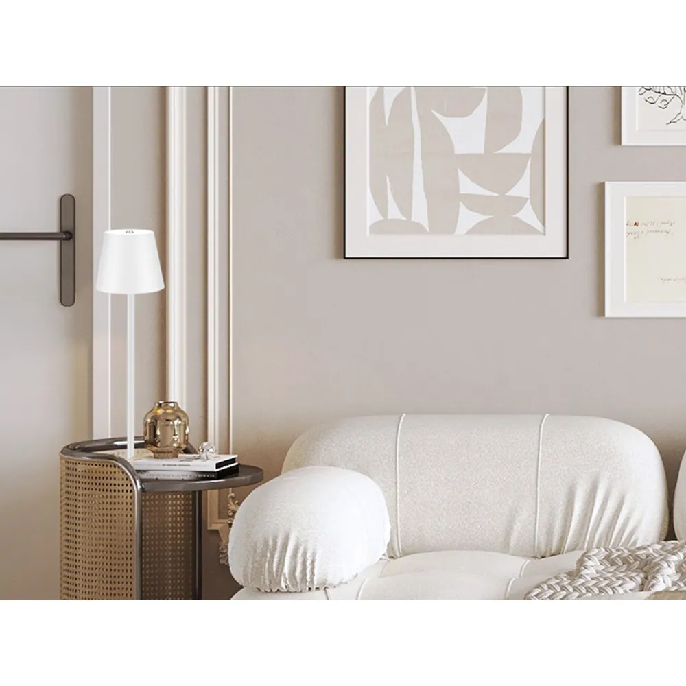 Sladdlös bordslampa touch trådlös med 3 ljussteg usb-c uppladdningsbar silver - bild 5