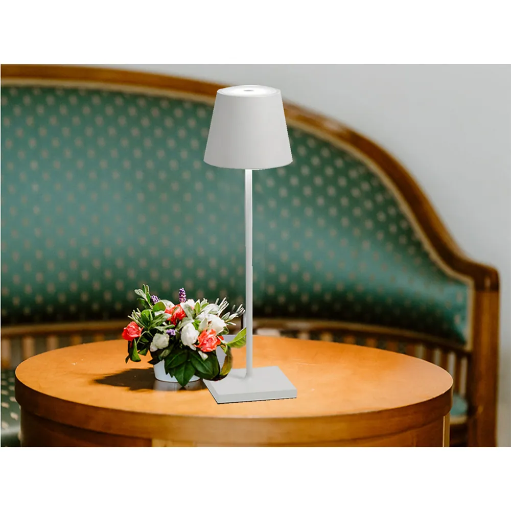 Sladdlös bordslampa touch trådlös med 3 ljussteg usb-c uppladdningsbar silver - bild 6