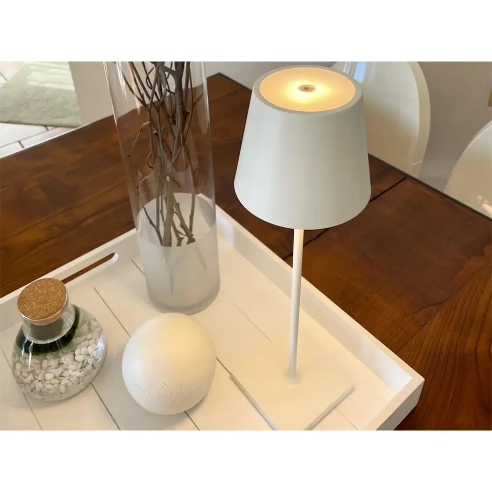 Sladdlös bordslampa touch trådlös med 3 ljussteg usb-c uppladdningsbar silver - bild 7