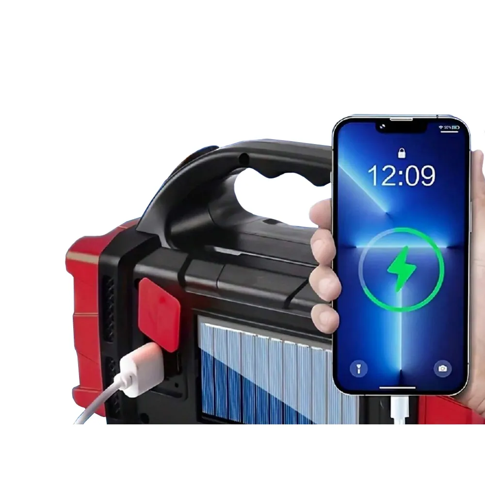 Solcell led ficklampa med solpanel uppladdningsbar och powerbank - bild 3