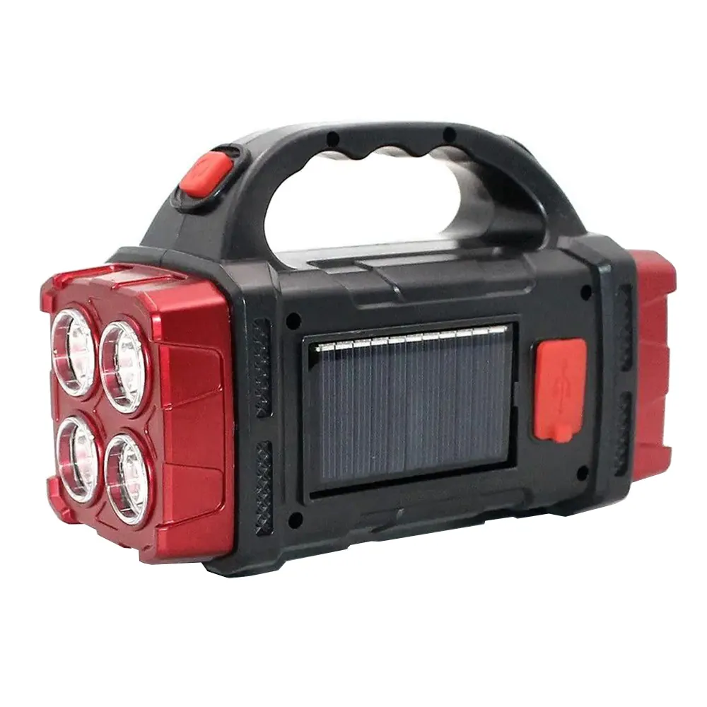 Solcell led ficklampa med solpanel uppladdningsbar och powerbank - bild 6