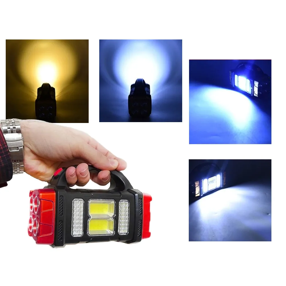 Solcell led ficklampa med solpanel uppladdningsbar och powerbank - bild 7