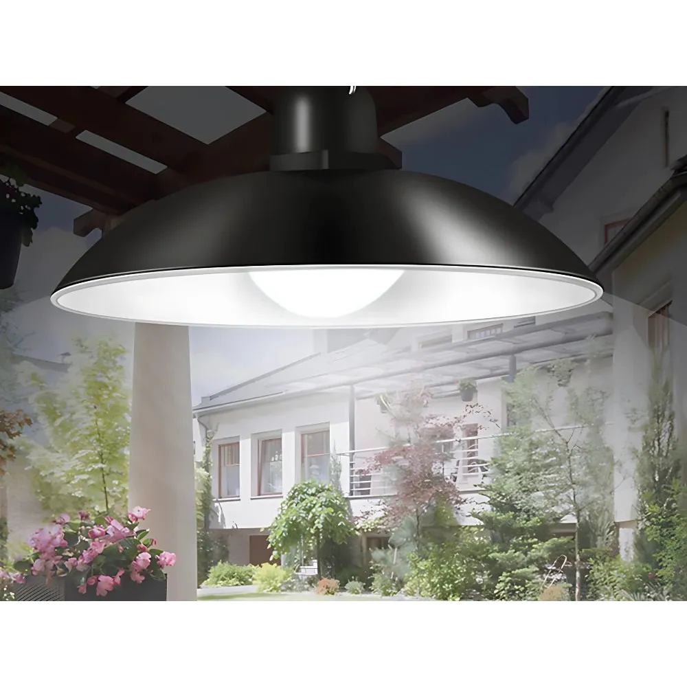 Solcellsdriven led-utomhuslampa med fjärrkontroll och skymningssensor
