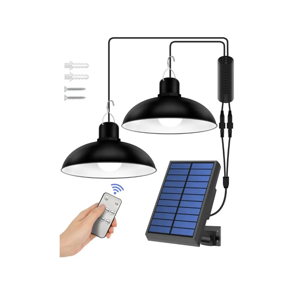Solcellsdriven led-utomhuslampa med fjärrkontroll och skymningssensor