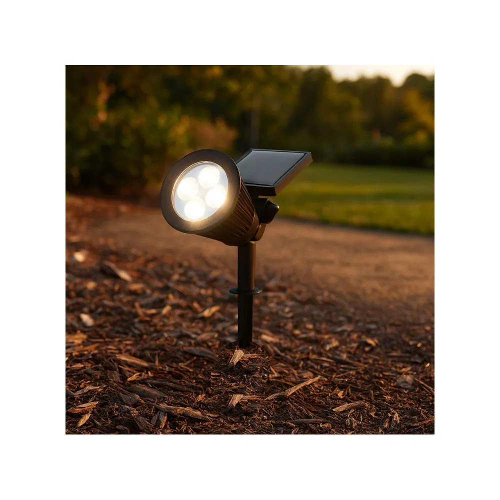 Solcellsdriven trädgårdsspot med 4 led – justerbar lampa med 3 ljusstyrkor - bild 2