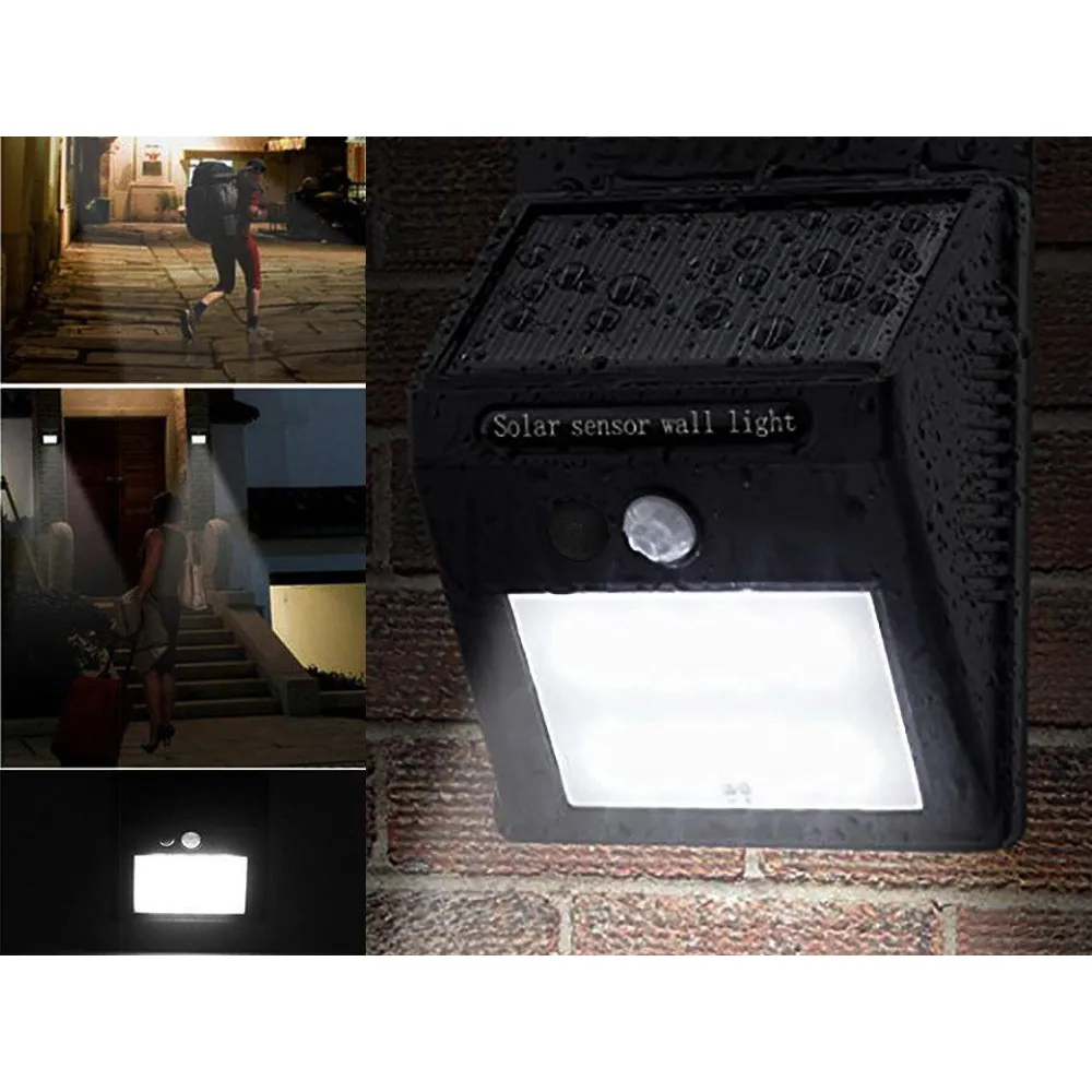 Solcellslampa 48 led cob med rörelsesensor & skymningssensor – utomhus vägglampa svart - bild 3