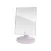 Stor sminkspegel med 16 led-ljus – vridbar 180°, touchstyrd belysning och stabil bordsfot, vit design