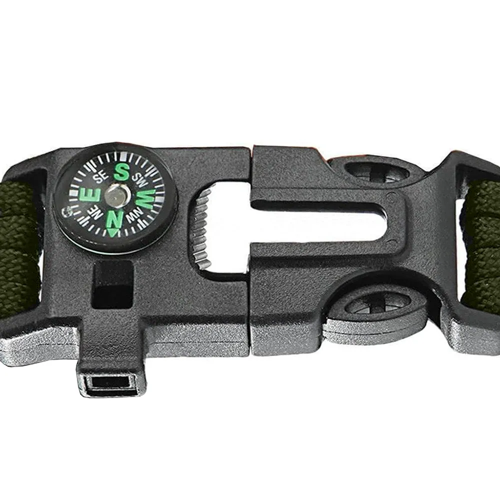 Survivalarmband 5-i-1 med kompass, tändstål & paracord – överlevnadsarmband