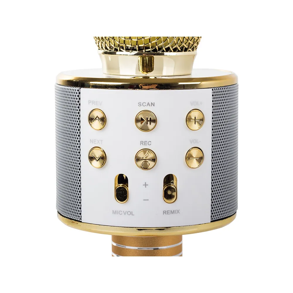Trådlös bluetooth karaoke mikrofon & högtalare med röstförvrängare guld - bild 4