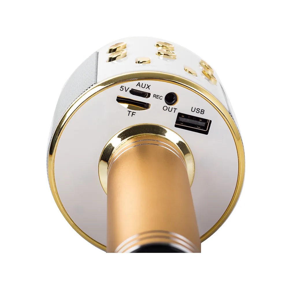 Trådlös bluetooth karaoke mikrofon & högtalare med röstförvrängare guld - bild 7